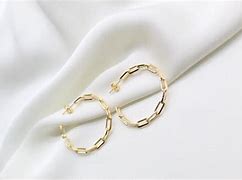 Image result for Large Gold Paper Clip Earrings