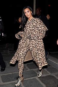 Image result for Kim Kardashian Leopard Print Jumpsuit