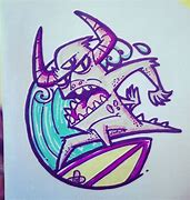 Image result for Surf Punk Monster Drawings