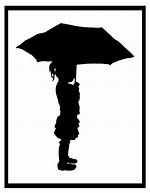 Image result for Girl Holding Umbrella Silhouette for Crayon Art