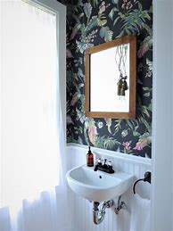 Image result for Bold Wallpaper for Small Bathroom