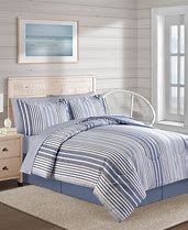 Image result for Blue and White Stripe Bedspread