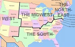 Image result for USA Map with North South East West