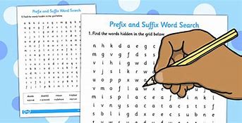 Image result for Prefix and Suffix Word Search