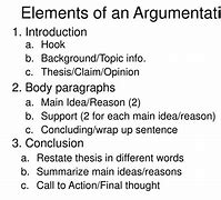 Image result for Elements of Argumentative Essay