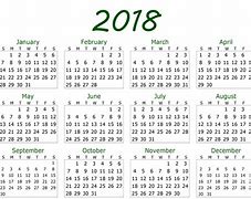 Image result for 2018 Yearly Calendars On One Page