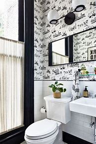 Image result for Black and White Wallpaper for Bathroom