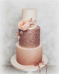Image result for Rose Gold and Champagne Wedding Cake