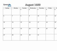 Image result for 1600 Calendar