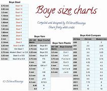 Image result for Boye Steel Crochet Hook Size Chart