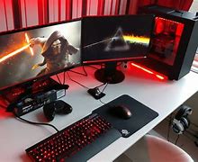 Image result for Cool Gaming Setup Red