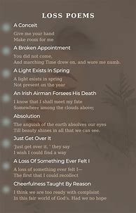 Image result for Poem with the Word Loss