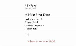 Image result for First Date Poem