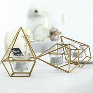 Image result for Gold Geometric Candle Holder Centerpieces