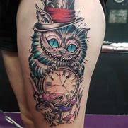 Image result for Alice in Wonderland Rabbit with Clock Tattoo