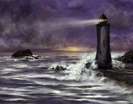 Image result for Lighthouse Storm Painting