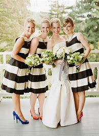 Image result for Black and Ivory Bridesmaid Dresses