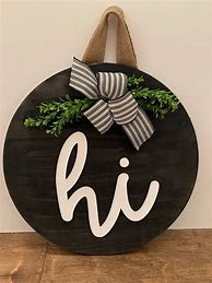 Image result for Round Wooden Door Hanger