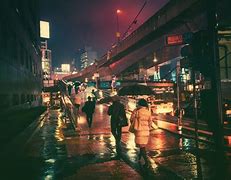 Image result for Japan Night Street Rain