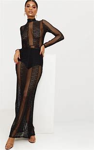 Image result for Sheer Top Black Dress