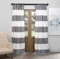 Image result for Grey and White Horizontal Striped Curtains