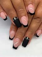 Image result for Matte Black French Nails with Nail Art