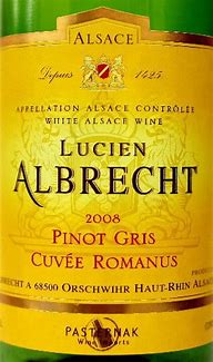 Image result for Lucien Albrecht Pinot Gris Reserve Romanus