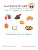 Image result for 5 Senses Worksheet for Taste Preschool