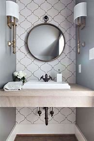 Image result for Powder Room Tile Accent Wall