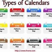 Image result for Types of Calendars