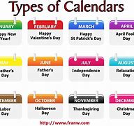 Image result for Different Calendar Types