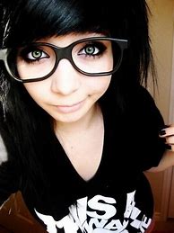 Image result for Emo with Pink Hair and Glasses