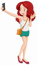 Image result for Girl with Cell Phone Clip Art