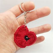 Image result for Crochet Poppy Key Ring Free Pattern