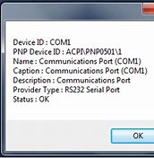 Image result for COM Port Settings Windows 1.0