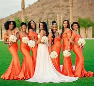 Image result for Black and Champagne Bridesmaid Dresses