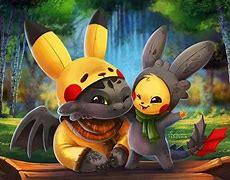 Image result for Toothless Stitch and Pikachu Color