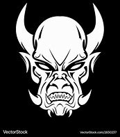 Image result for black and white demon face