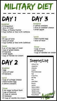 Image result for Military Diet Plan Printable