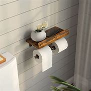 Image result for Double Toilet Paper Holder with Shelf