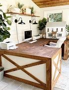 Image result for Modern Farmhouse Office Desk Walnut