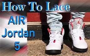 Image result for How to Lace Jordan's 5S Fire Red