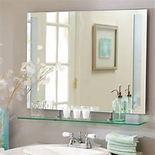 Image result for rectangle vanities mirrors with shelves
