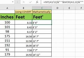 Image result for Inches to Feet Formula