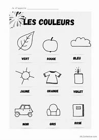 Image result for Les Couleurs Worksheet