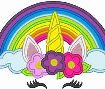 Image result for Rainbow Unicorn Embroidery Designs