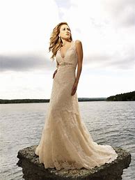 Image result for Champagne Beach Wedding Dress