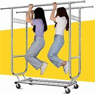 Image result for Metal Clothes Rack with Wheels Square
