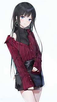 Image result for Girl with Black Hair Side View Anime