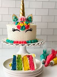Image result for Rainbow Unicorn Birthday Party Cake
